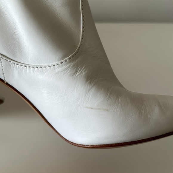 Sergio Rossi White Leather Cowboy Style Heeled Boots US 5.5/ EU 35.5 - Picture 9 of 10